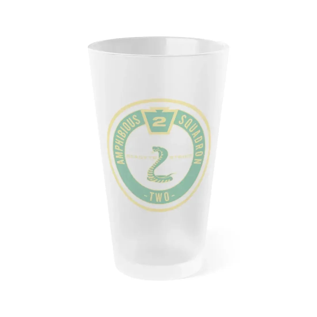 Amphibious Squadron 2 Ready To Strike (U.S. Navy) Frosted Pint Glass 16oz Default Title - Go Mug Yourself