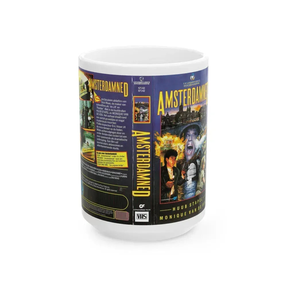 AMSTERDAMNED VERSION 1 (VHS COVER) - White Coffee Mug 15oz - Go Mug Yourself