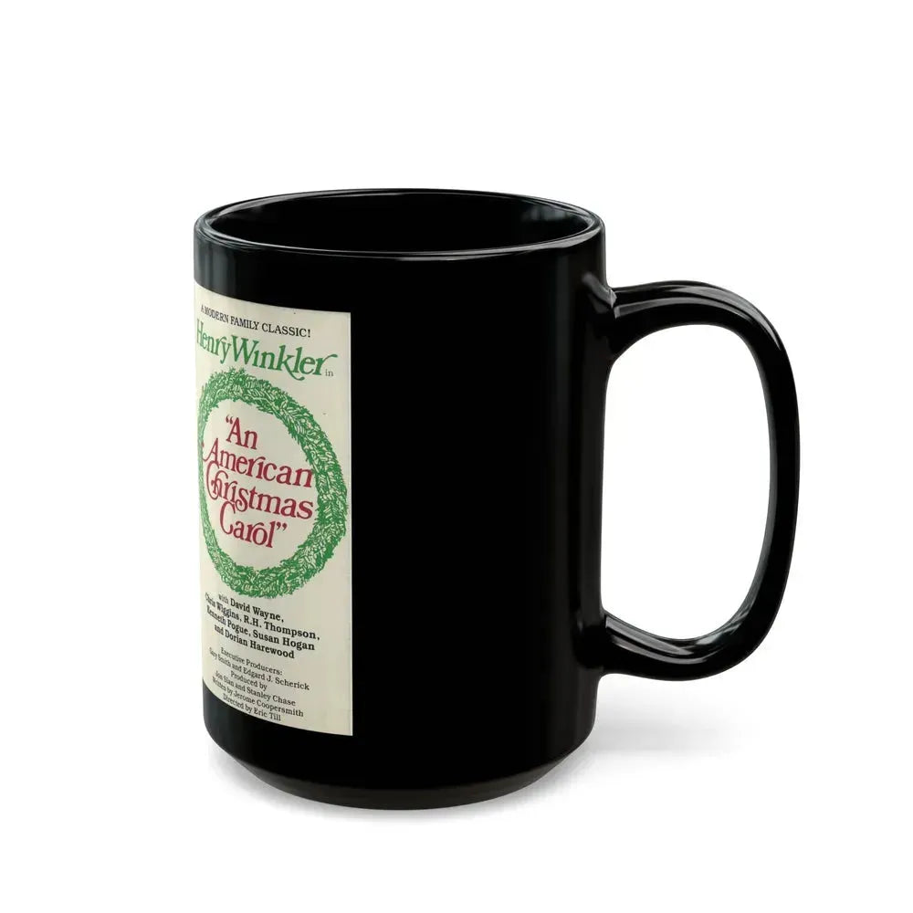 AN AMERICAN CHRISTMAS CAROL HENRY WINKLER (VHS COVER) - Black Coffee Mug - Go Mug Yourself