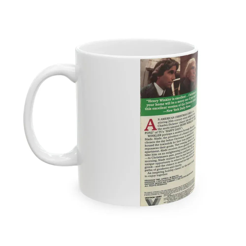 AN AMERICAN CHRISTMAS CAROL HENRY WINKLER (VHS COVER) - White Coffee Mug - Go Mug Yourself