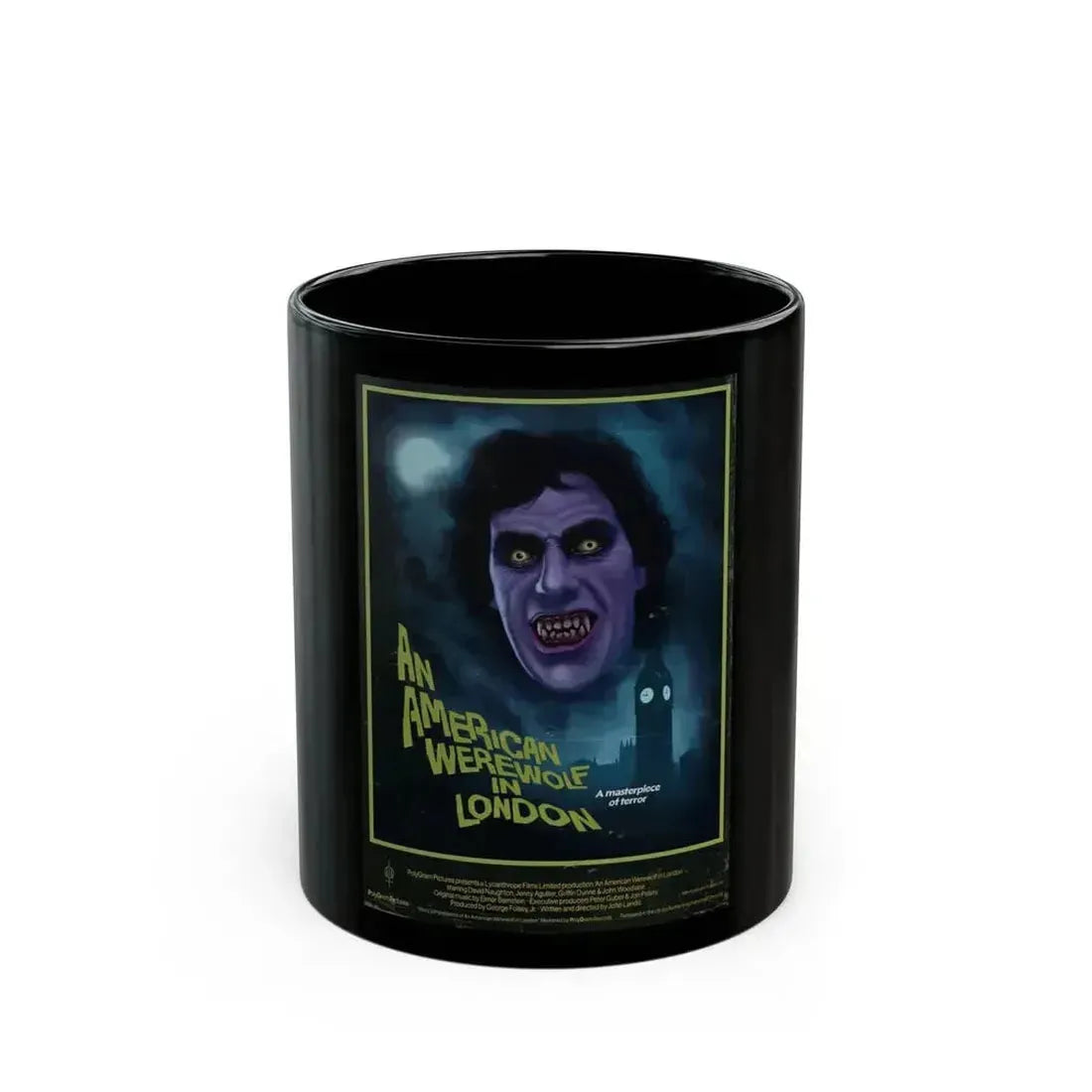 AN AMERICAN WEREWOLF IN LONDON (DEVILISH) 1981 Movie Poster - Black Coffee Mug 11oz - Go Mug Yourself