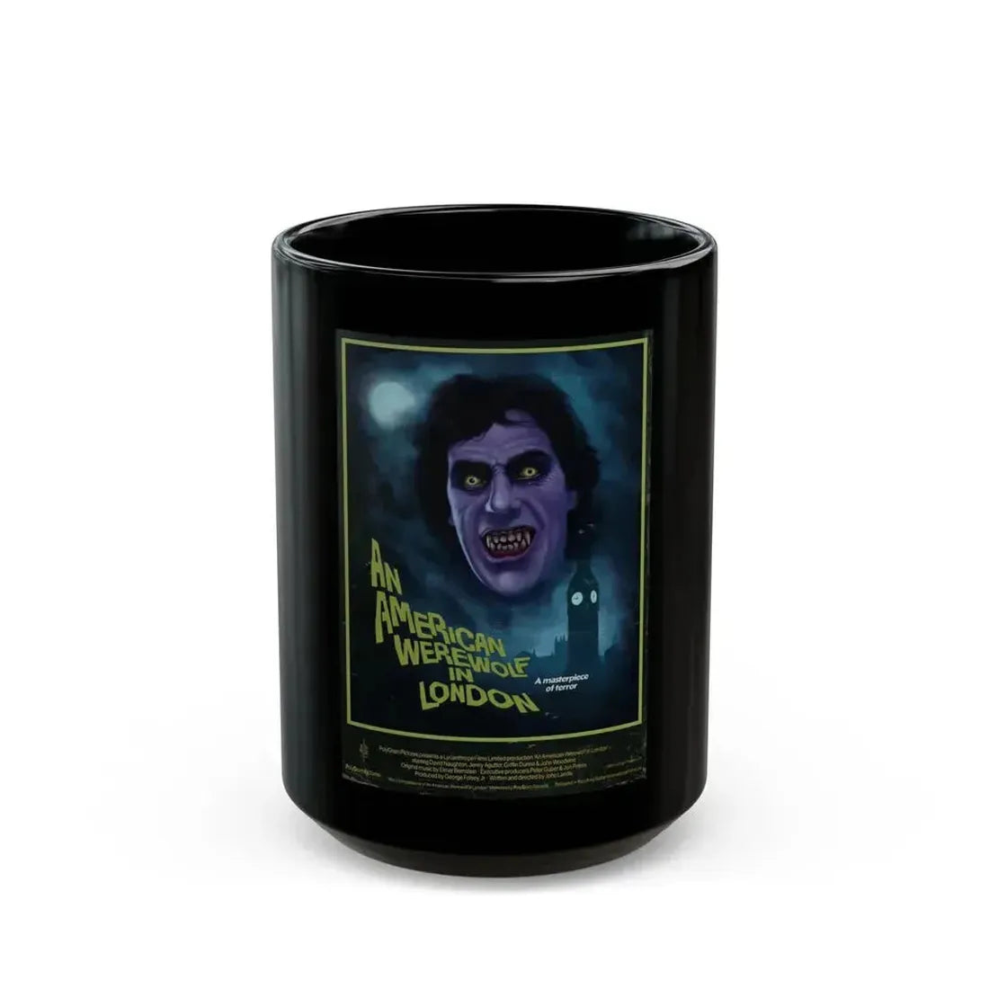 AN AMERICAN WEREWOLF IN LONDON (DEVILISH) 1981 Movie Poster - Black Coffee Mug 15oz - Go Mug Yourself