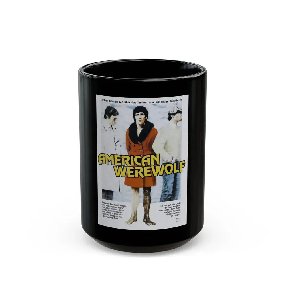 AN AMERICAN WEREWOLF IN LONDON (GERMAN) 1981 Movie Poster - Black Coffee Mug 15oz - Go Mug Yourself