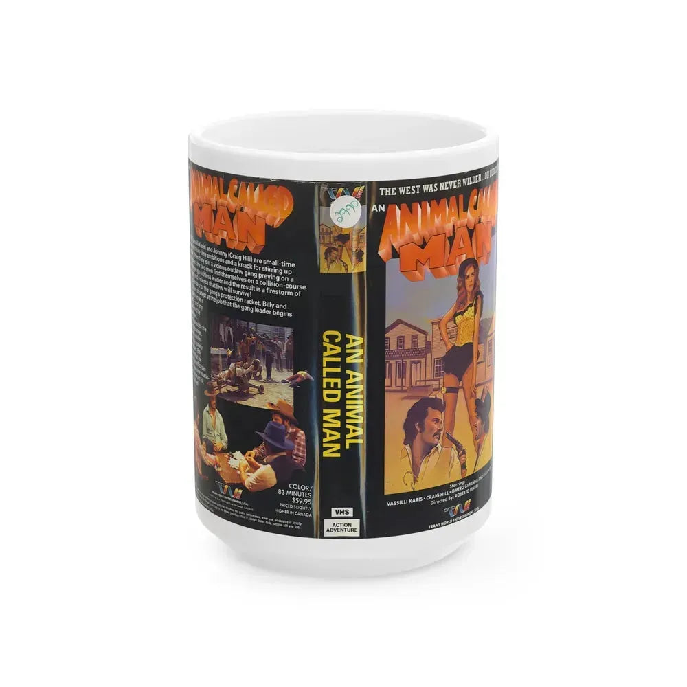 AN ANIMAL CALLED MAN (VHS COVER) - White Coffee Mug 15oz - Go Mug Yourself