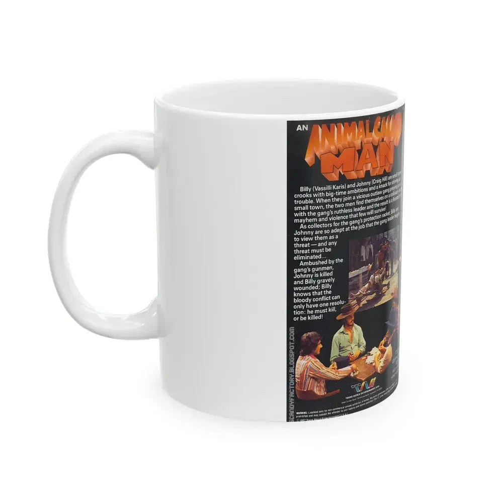 AN ANIMAL CALLED MAN (VHS COVER) - White Coffee Mug - Go Mug Yourself
