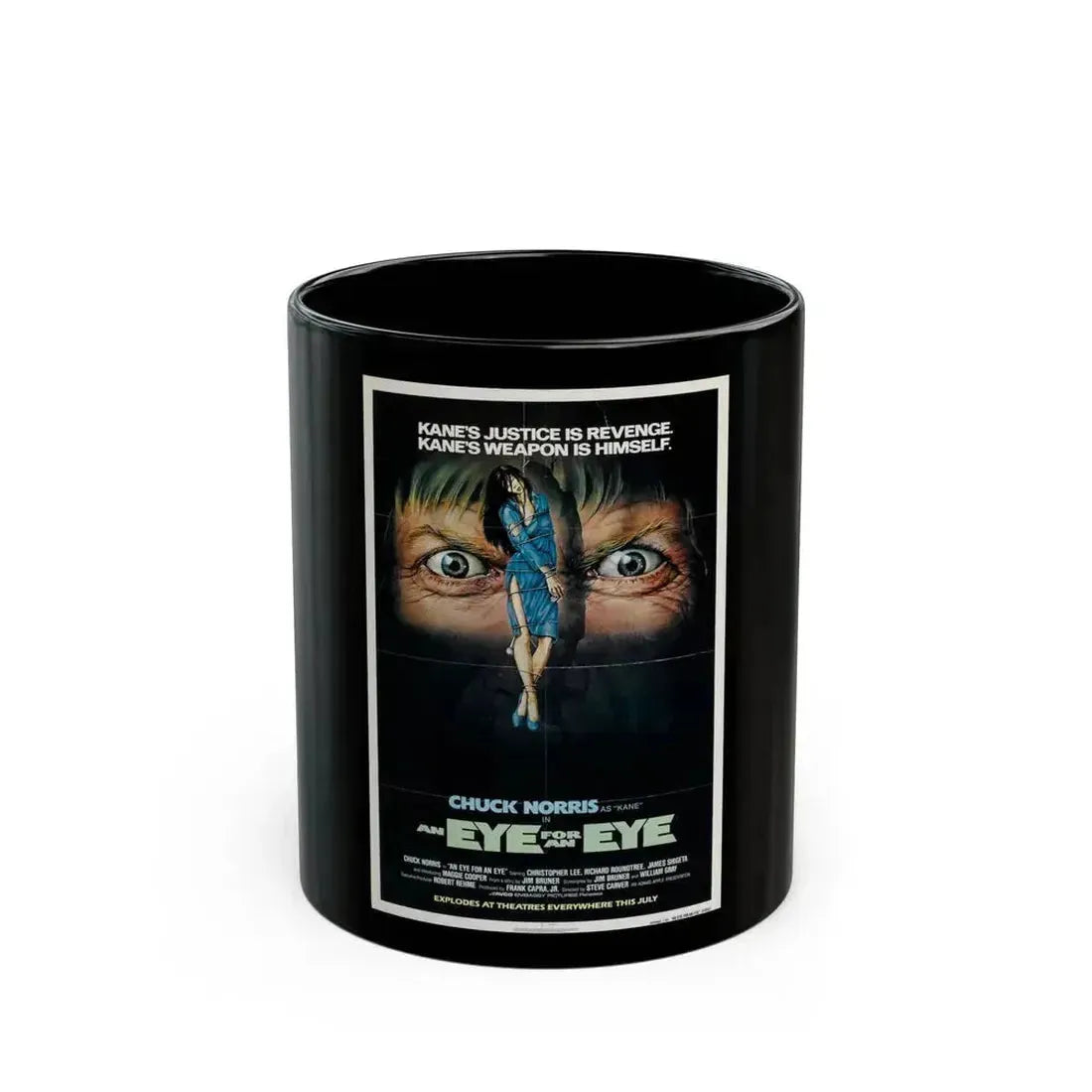 AN EYE FOR AN EYE 1981 Movie Poster - Black Coffee Mug 11oz - Go Mug Yourself