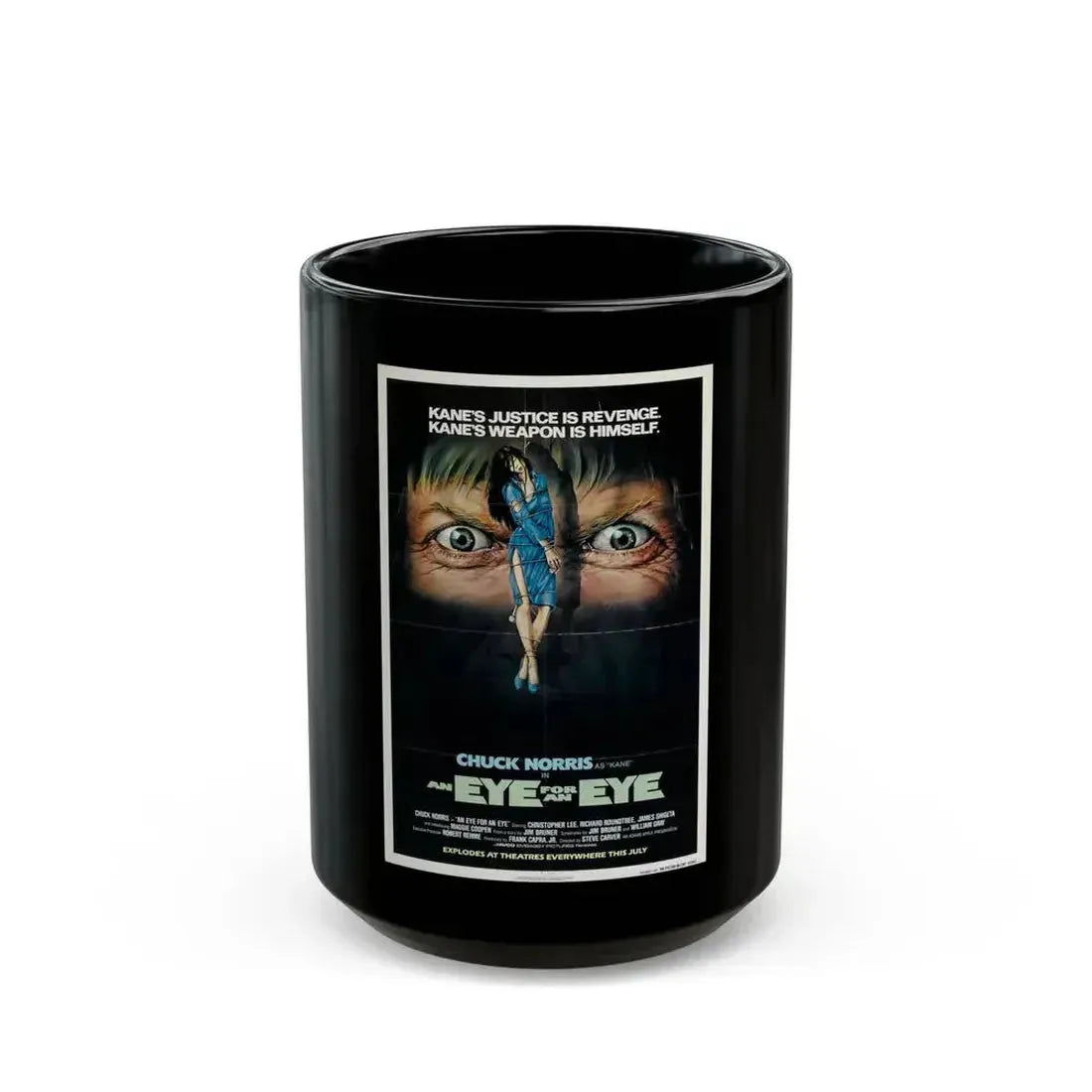 AN EYE FOR AN EYE 1981 Movie Poster - Black Coffee Mug 15oz - Go Mug Yourself