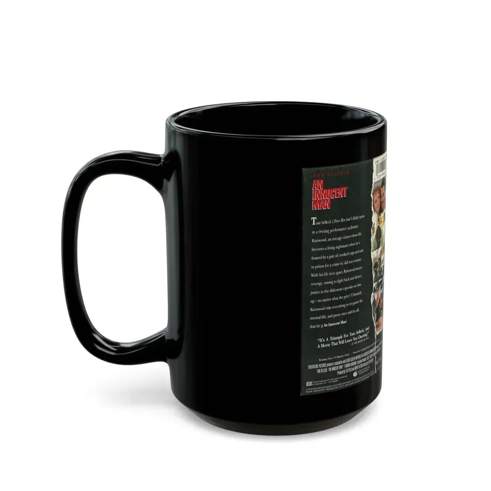 AN INNOCENT MAN TOM SELLECK TOUCHSTONE HOME VIDEO (VHS COVER) - Black Coffee Mug - Go Mug Yourself