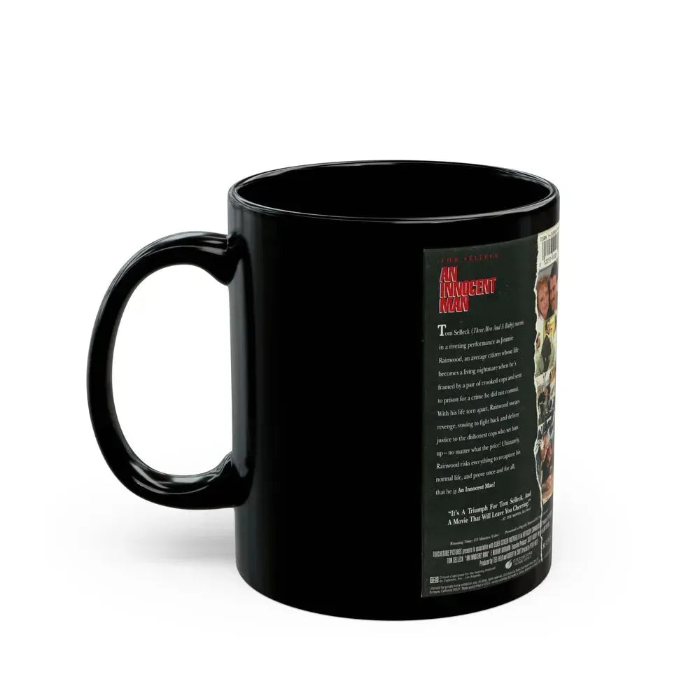 AN INNOCENT MAN TOM SELLECK TOUCHSTONE HOME VIDEO (VHS COVER) - Black Coffee Mug - Go Mug Yourself