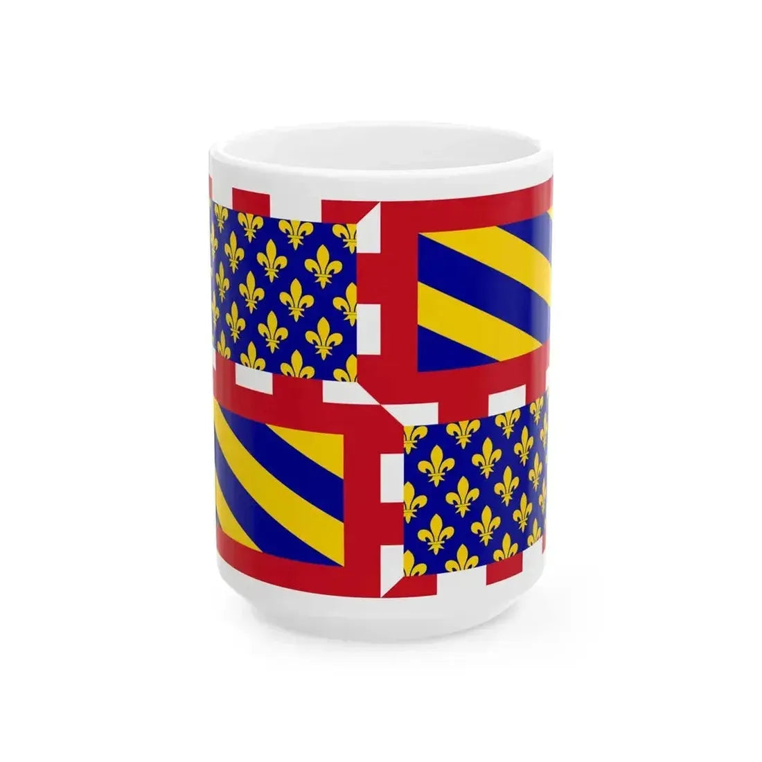 Ancient Flag of Burgundy (Belgium) White Coffee Mug 15oz - Go Mug Yourself