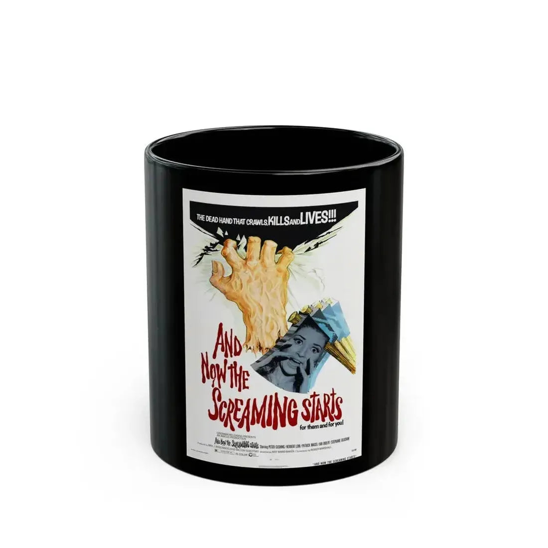AND NOW THE SCREAMING STARTS 1973 Movie Poster - Black Coffee Mug 11oz - Go Mug Yourself