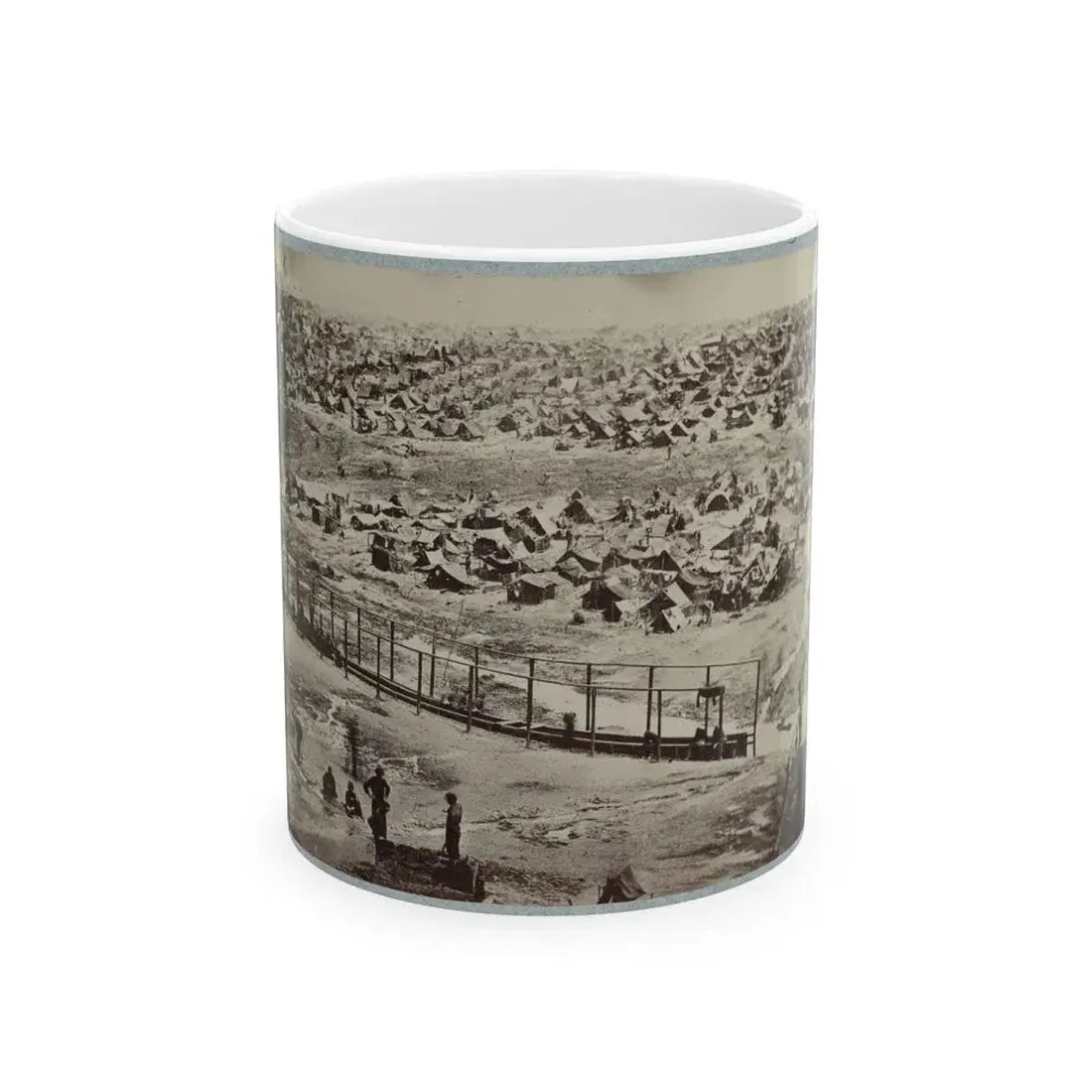 Andersonville Prison, Ga., August 17, 1864. Bird's Eye View (U.S. Civil War) White Coffee Mug 11oz - Go Mug Yourself