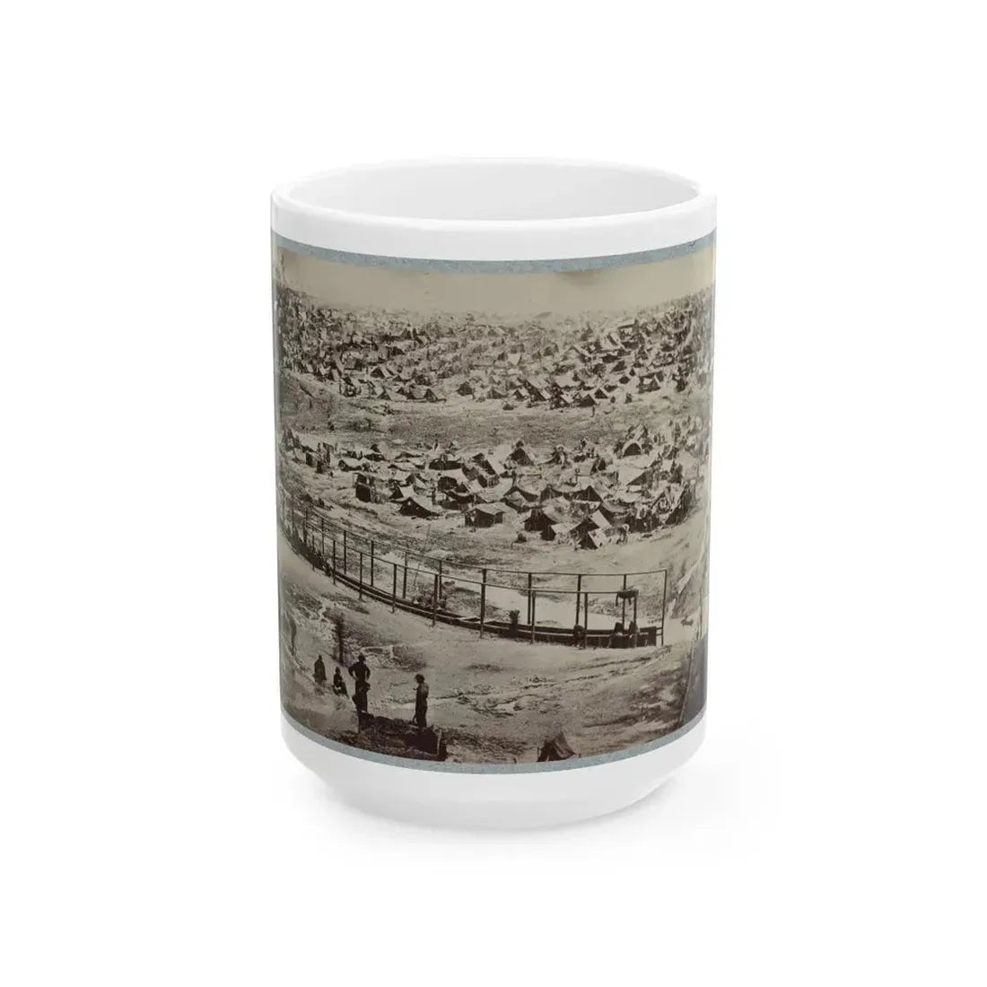Andersonville Prison, Ga., August 17, 1864. Bird's Eye View (U.S. Civil War) White Coffee Mug 15oz - Go Mug Yourself
