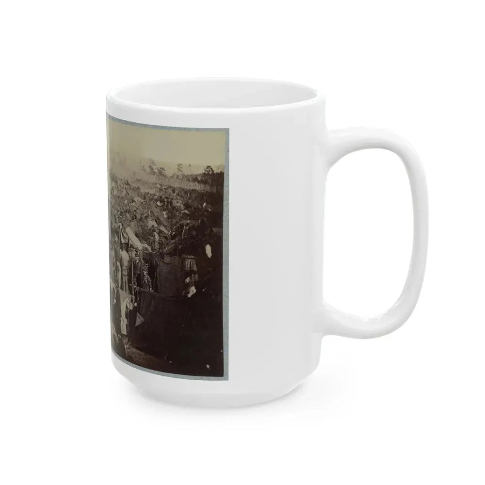 Andersonville Prison, Ga., August 17, 1864. Issuing Rations, View From Main Gate (U.S. Civil War) White Coffee Mug - Go Mug Yourself