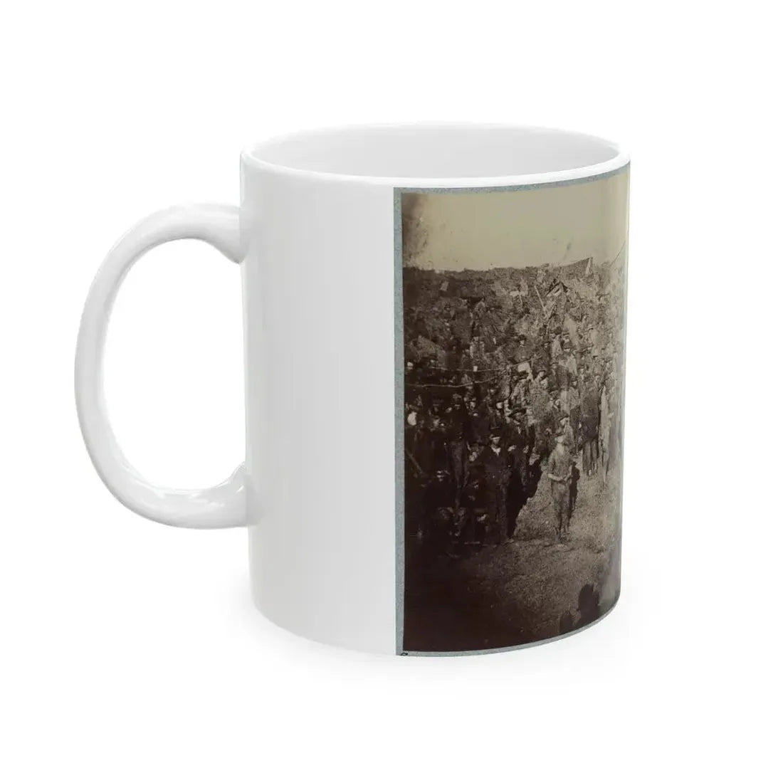 Andersonville Prison, Ga., August 17, 1864. Issuing Rations, View From Main Gate (U.S. Civil War) White Coffee Mug - Go Mug Yourself