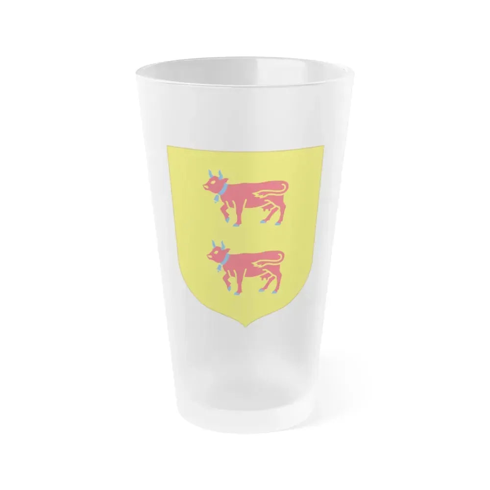 Andorra - Bearne Coat of Arms - Frosted Pint Glass 16oz 16oz Frosted - Go Mug Yourself