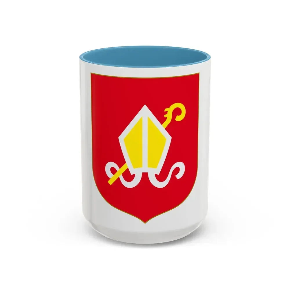 Andorra - Urgel Coat of Arms - Accent Coffee Mug 15oz Light Blue - Go Mug Yourself
