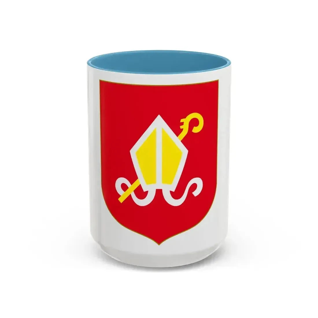 Andorra - Urgel Coat of Arms - Accent Coffee Mug 15oz Light Blue - Go Mug Yourself