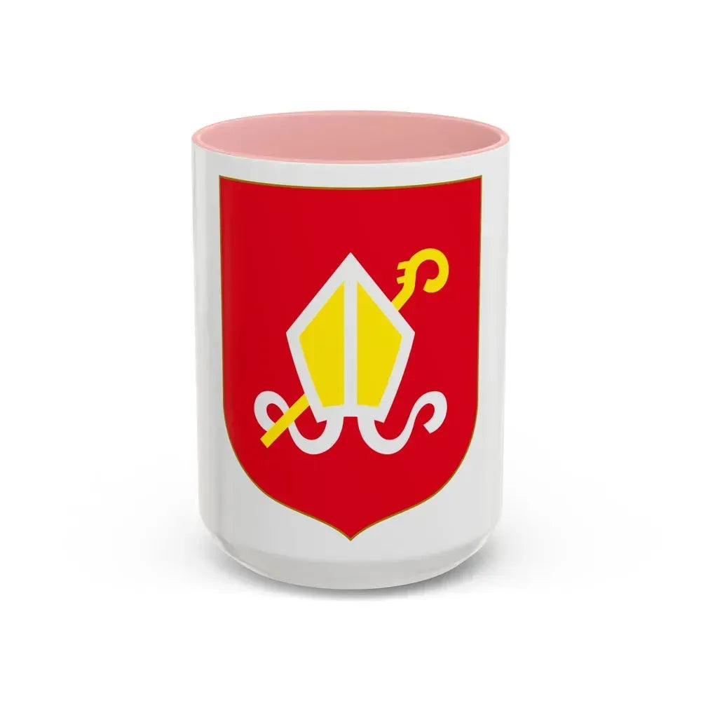 Andorra - Urgel Coat of Arms - Accent Coffee Mug 15oz Pink - Go Mug Yourself