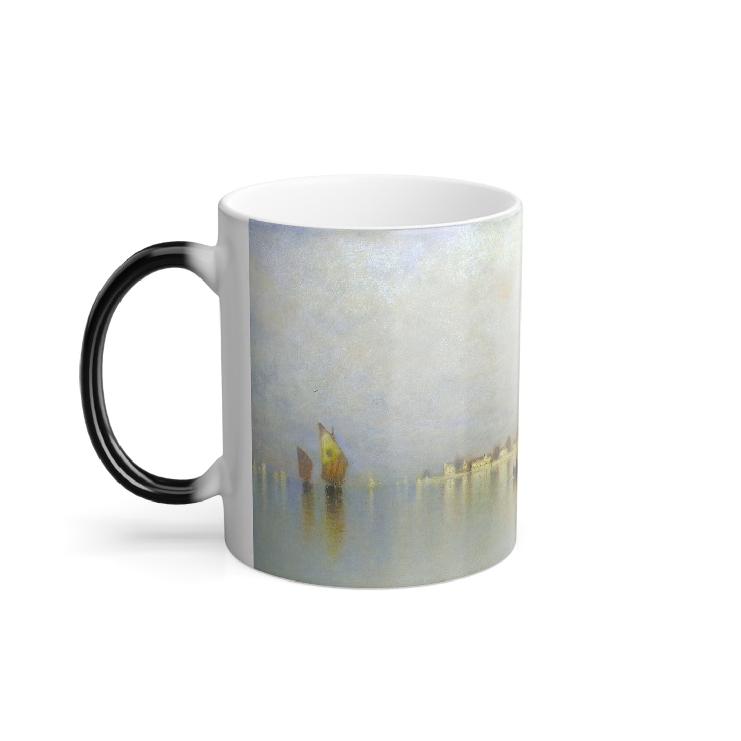 Andre Fisher Bunner (1841-1897) Venetian Fishing Boats, San Lazarro - Oil on Canvas - Color Changing Mug 11oz-Go Mug Yourself