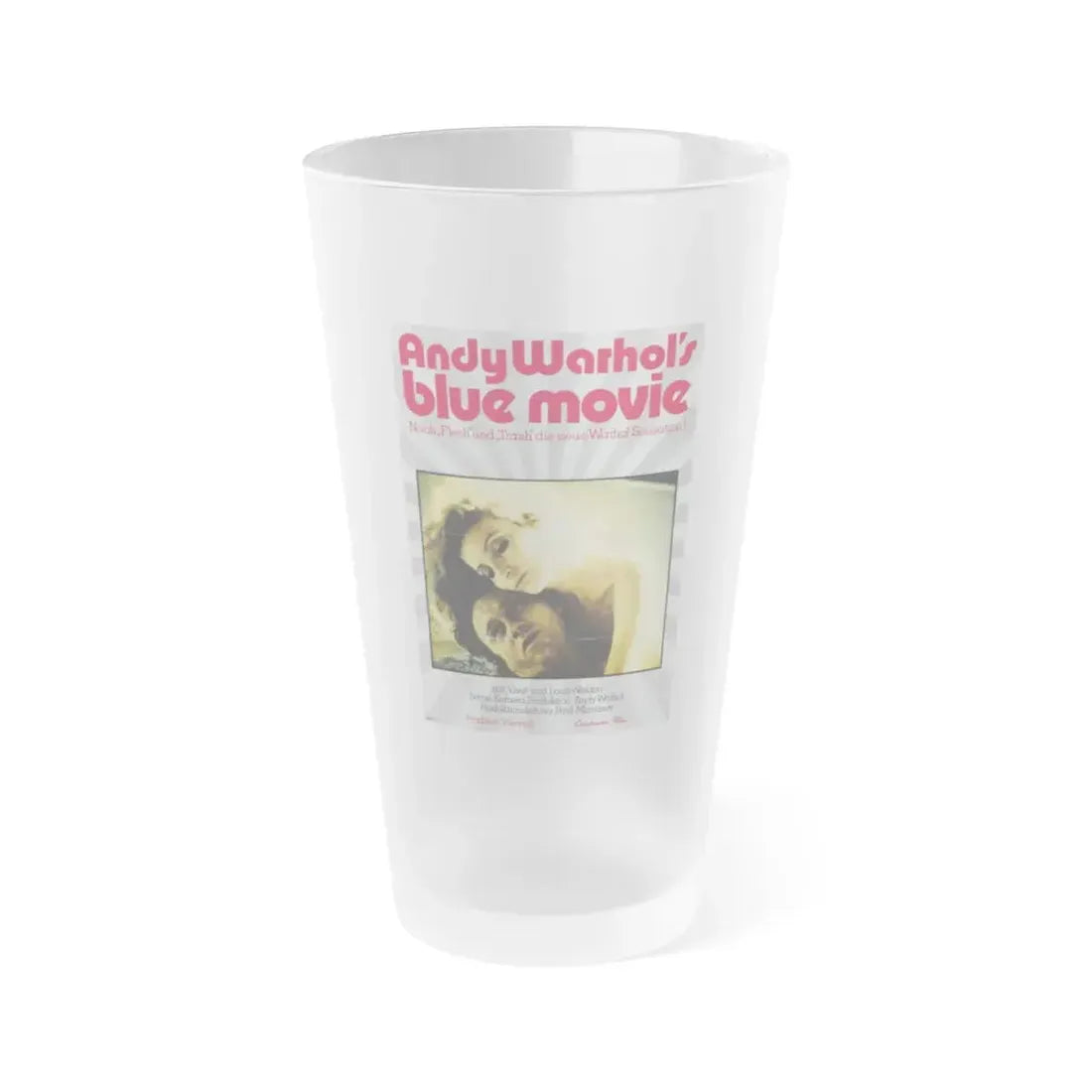 ANDY WARHOL'S BLUE MOVIE 1969 Movie Poster - Frosted Pint Glass 16oz 16oz Frosted - Go Mug Yourself