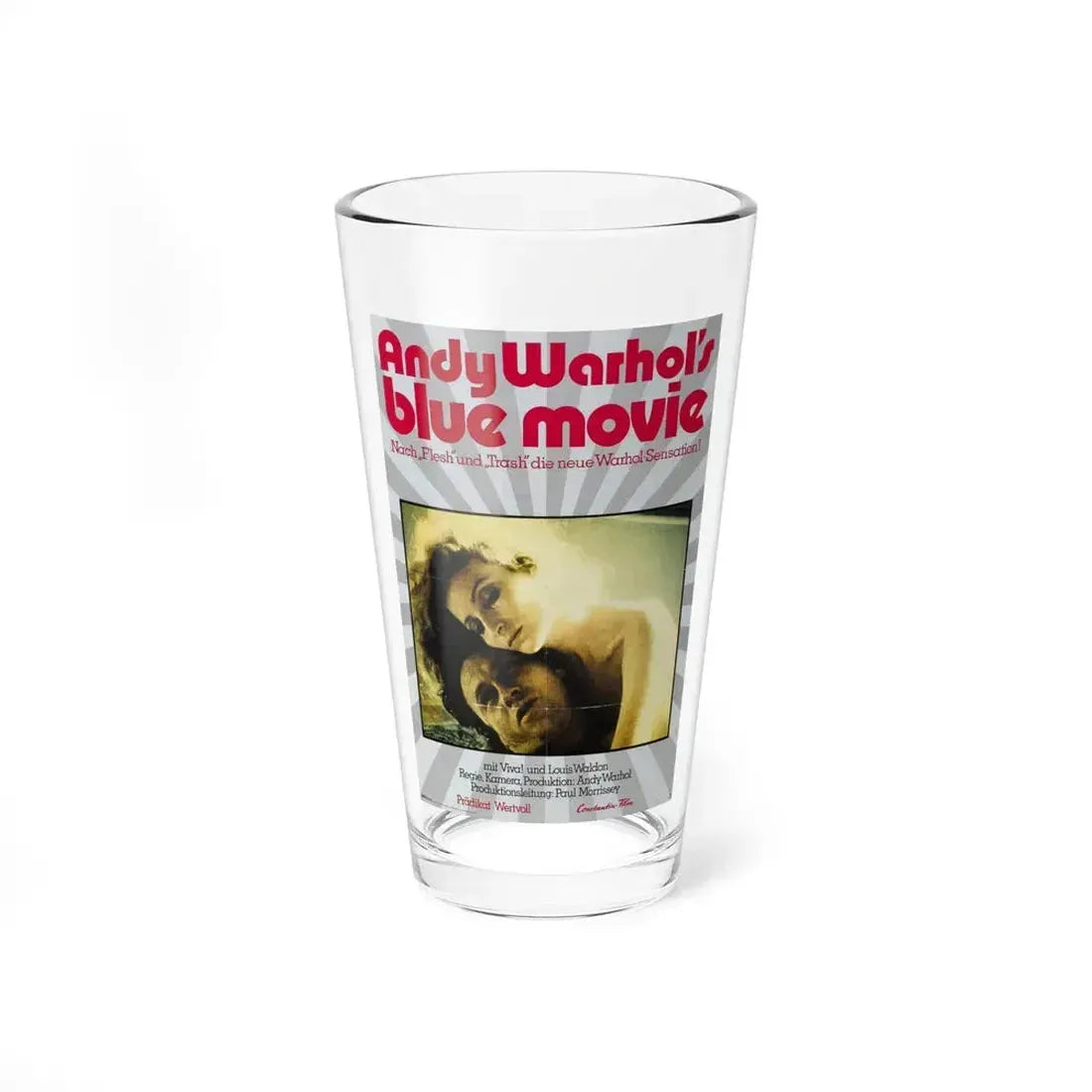 ANDY WARHOL'S BLUE MOVIE 1969 Movie Poster - Pint Glass 16oz 16oz - Go Mug Yourself