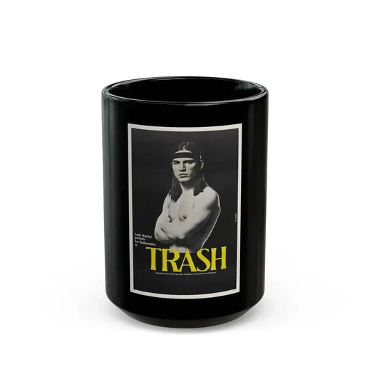 ANDY WARHOL'S TRASH 1970 Movie Poster - Black Coffee Mug 15oz - Go Mug Yourself