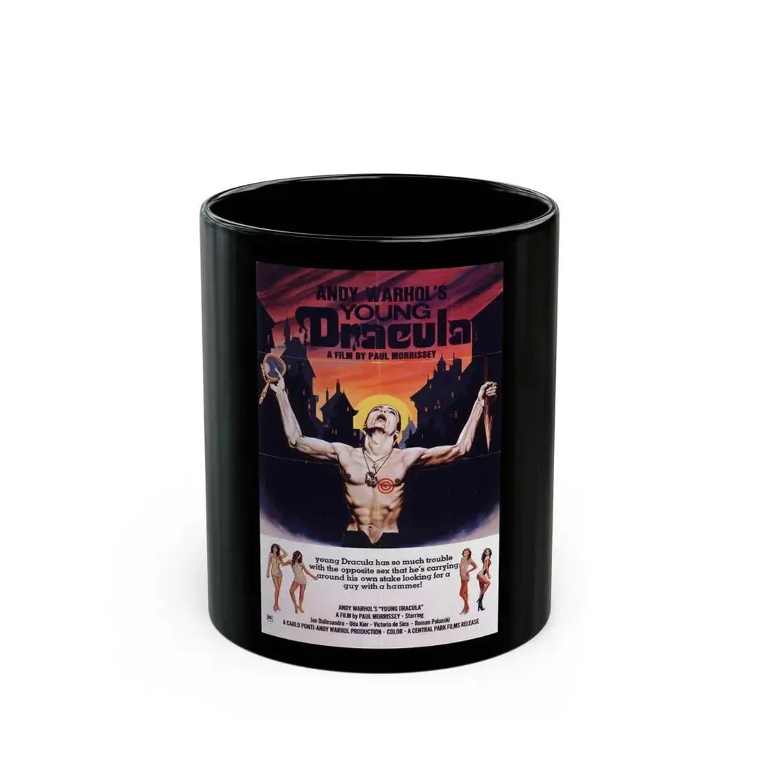 ANDY WARHOL'S YOUNG DRACULA (ANDY WARHOL'S DRACULA)(2) 1974 Movie Poster - Black Coffee Mug 11oz - Go Mug Yourself