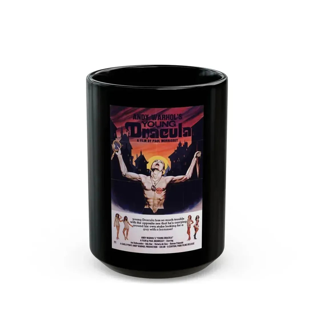 ANDY WARHOL'S YOUNG DRACULA (ANDY WARHOL'S DRACULA)(2) 1974 Movie Poster - Black Coffee Mug 15oz - Go Mug Yourself