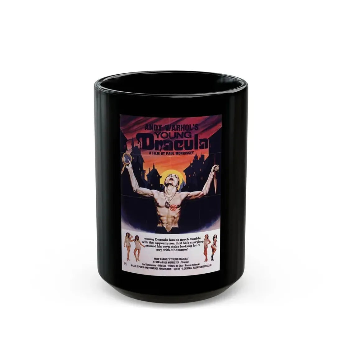 ANDY WARHOL'S YOUNG DRACULA (ANDY WARHOL'S DRACULA)(2) 1974 Movie Poster - Black Coffee Mug 15oz - Go Mug Yourself