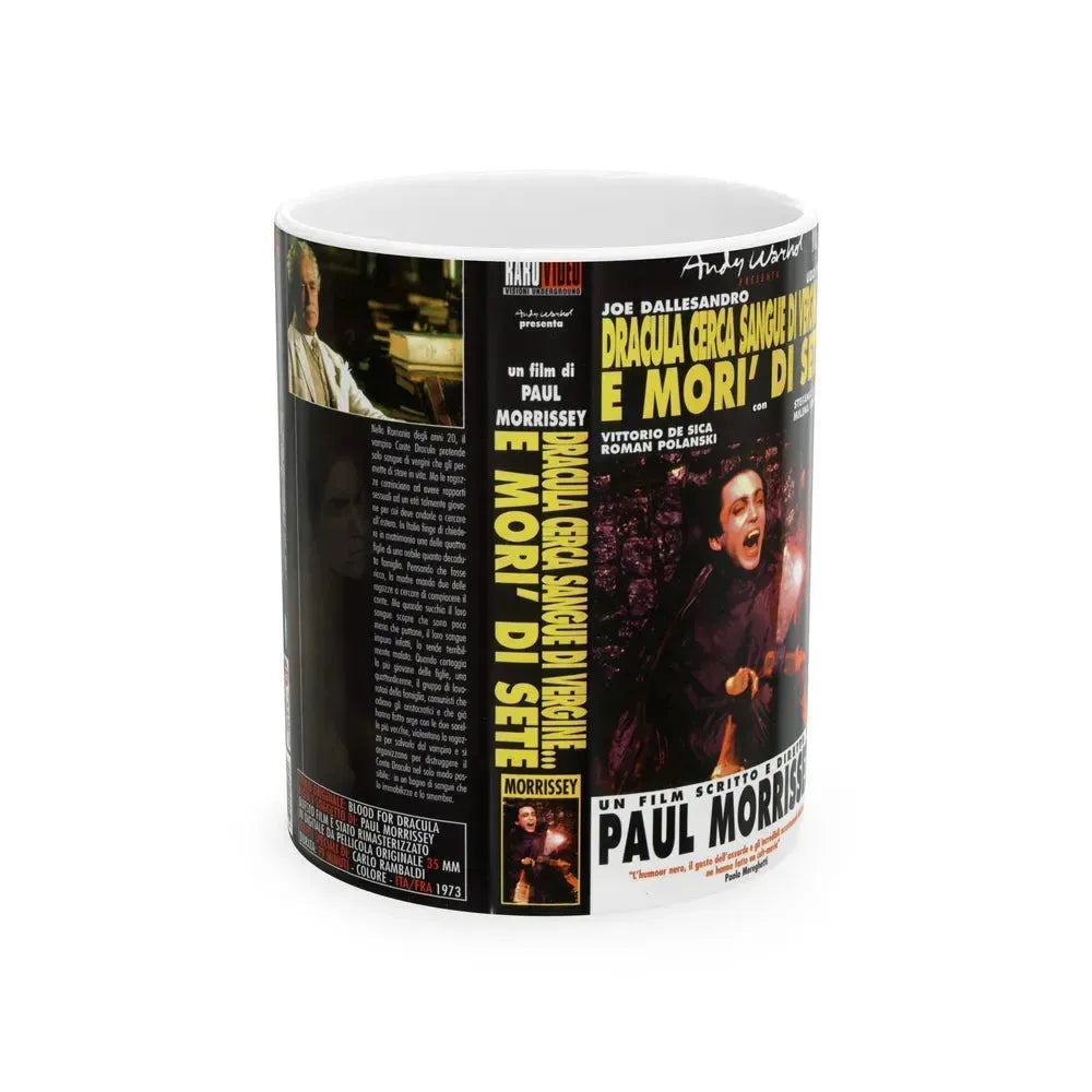 ANDY WARHOLS DRACULA (VHS COVER) - White Coffee Mug 11oz - Go Mug Yourself