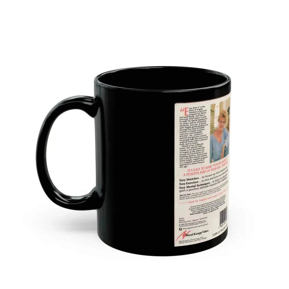 ANGELA LANSBURYS POSITIVE MOVES WORKOUT VIDEO (VHS COVER) - Black Coffee Mug - Go Mug Yourself