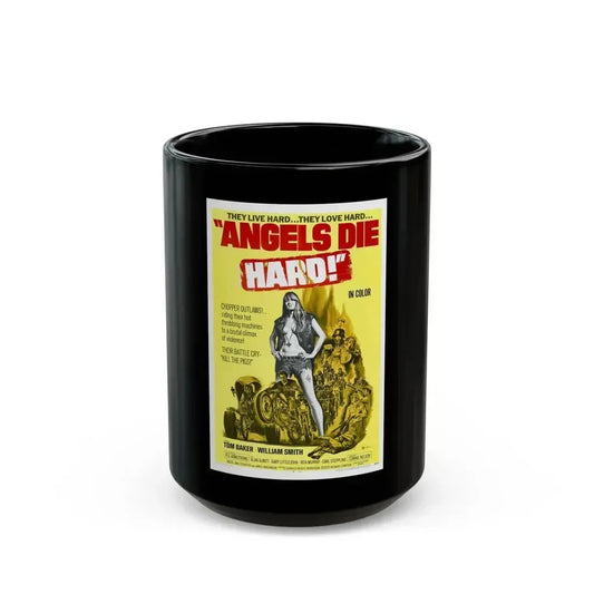 ANGELS DIE HARD 1970 Movie Poster - Black Coffee Mug 15oz - Go Mug Yourself