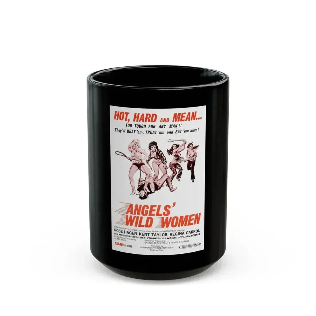 ANGELS WILD WOMEN 1972 Movie Poster - Black Coffee Mug 15oz - Go Mug Yourself
