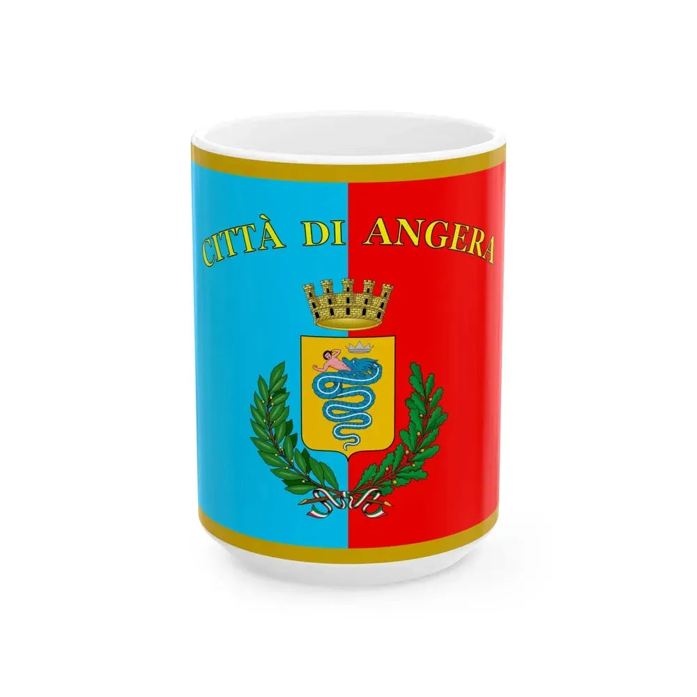 Angera-Bandiera (Italy) White Coffee Mug 15oz - Go Mug Yourself