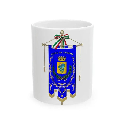 Angera-Gonfalone (Italy) White Coffee Mug 11oz - Go Mug Yourself