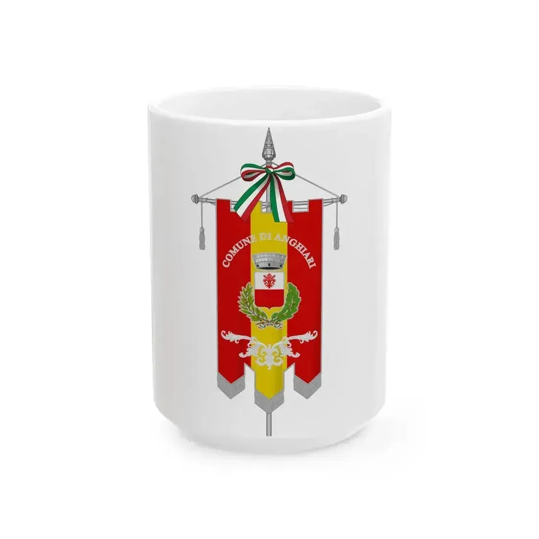 Anghiari-Gonfalone (Italy) White Coffee Mug 15oz - Go Mug Yourself