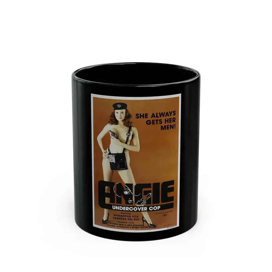 ANGIE UNDERCOVER COP 1980 Movie Poster - Black Coffee Mug 11oz - Go Mug Yourself