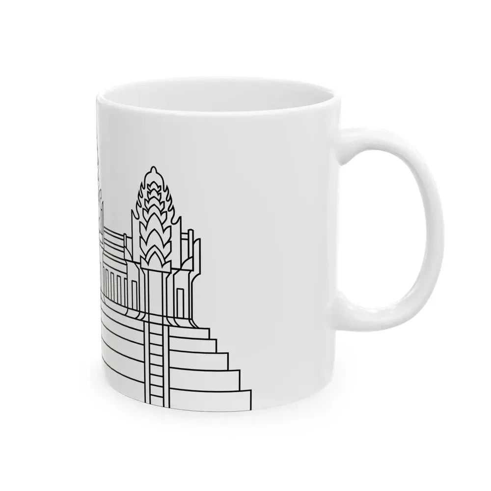 Angkor Wat in Flag of Cambodia (Cambodia) White Coffee Mug - Go Mug Yourself