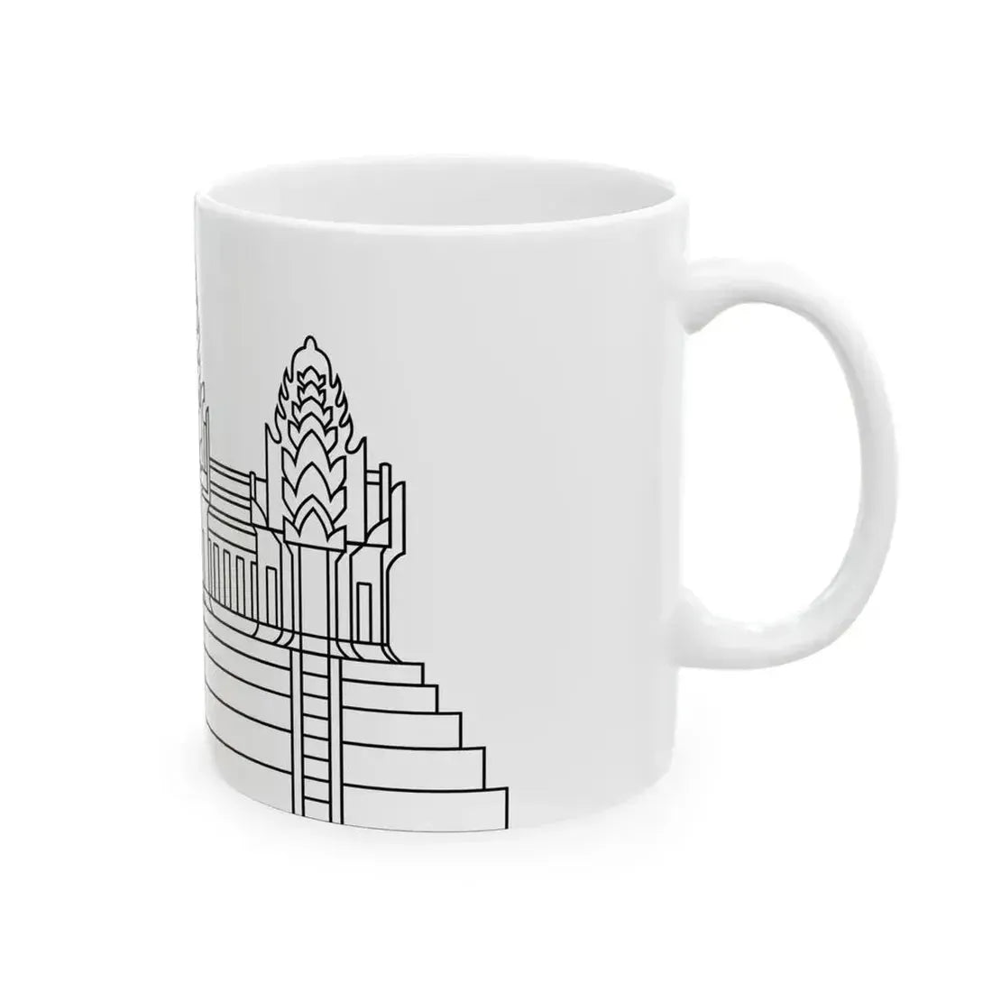 Angkor Wat in Flag of Cambodia (Cambodia) White Coffee Mug - Go Mug Yourself