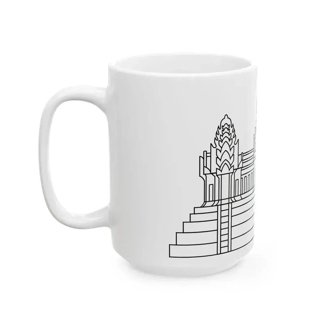 Angkor Wat in Flag of Cambodia (Cambodia) White Coffee Mug - Go Mug Yourself