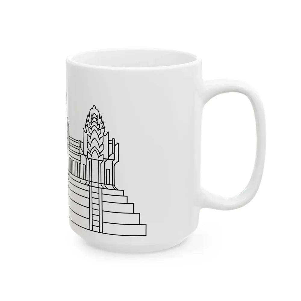 Angkor Wat in Flag of Cambodia (Cambodia) White Coffee Mug - Go Mug Yourself