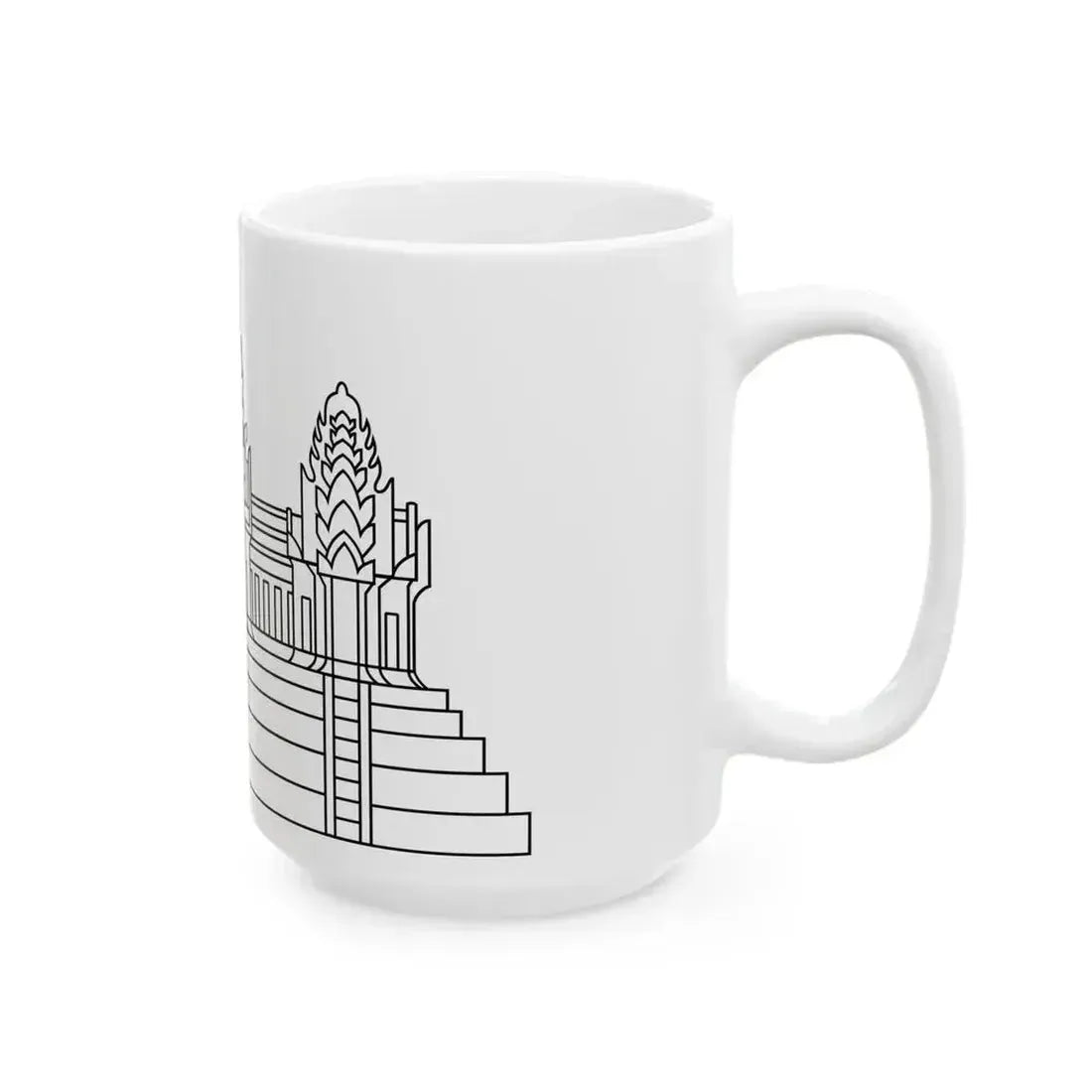 Angkor Wat in Flag of Cambodia (Cambodia) White Coffee Mug - Go Mug Yourself