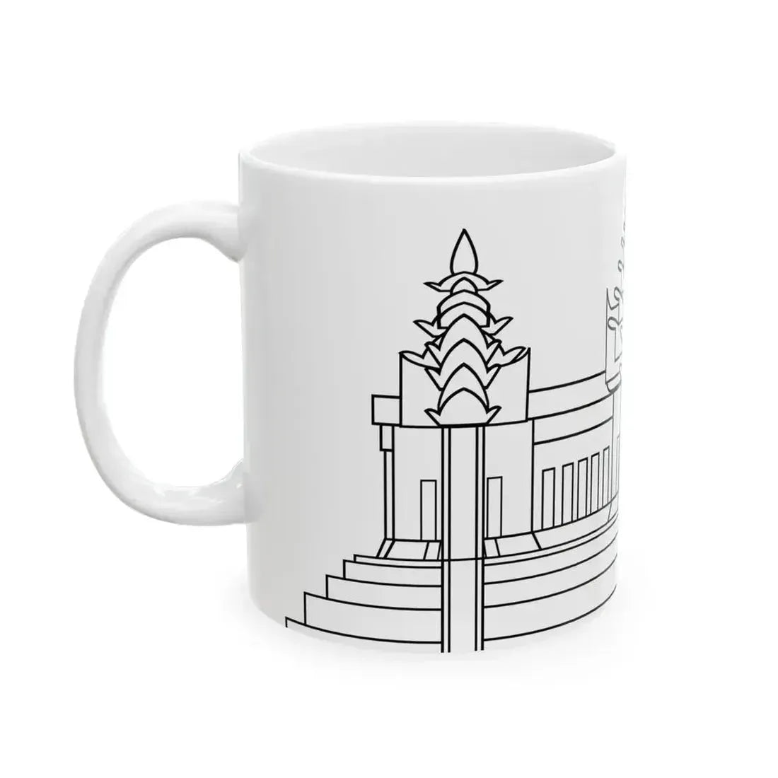 Angkor Wat variant 2 for Flag of Cambodia (Cambodia) White Coffee Mug - Go Mug Yourself