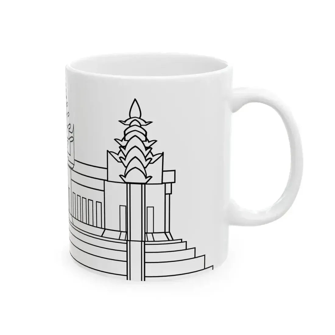 Angkor Wat variant 2 for Flag of Cambodia (Cambodia) White Coffee Mug - Go Mug Yourself