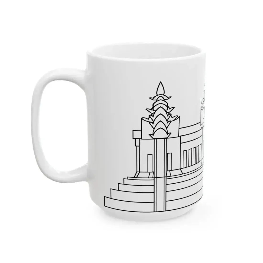 Angkor Wat variant 2 for Flag of Cambodia (Cambodia) White Coffee Mug - Go Mug Yourself