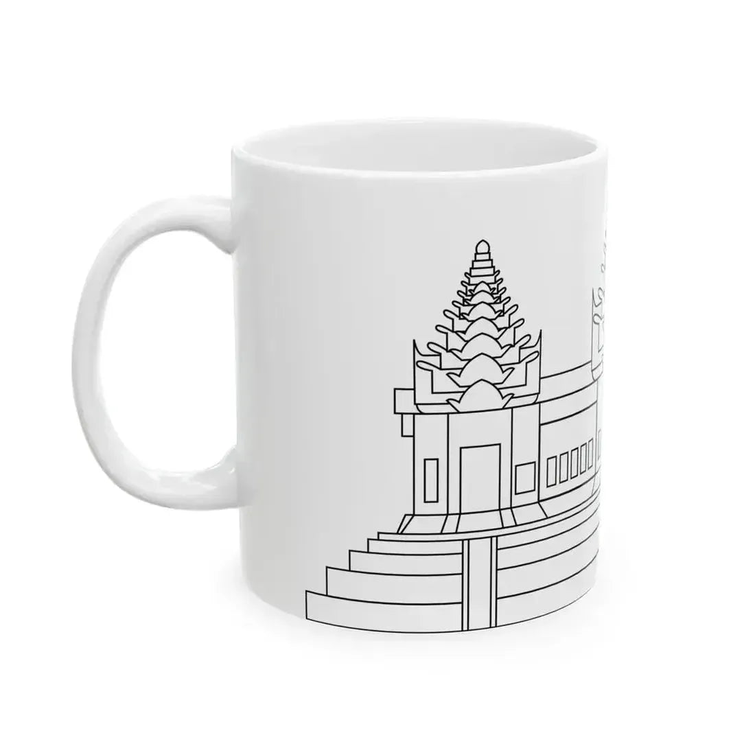 Angkor Wat variant for Flag of Cambodia (Cambodia) White Coffee Mug - Go Mug Yourself