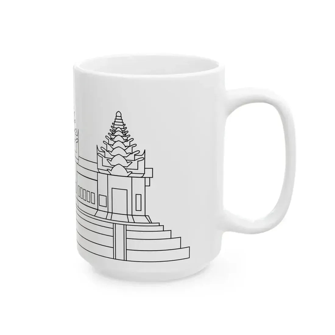 Angkor Wat variant for Flag of Cambodia (Cambodia) White Coffee Mug - Go Mug Yourself