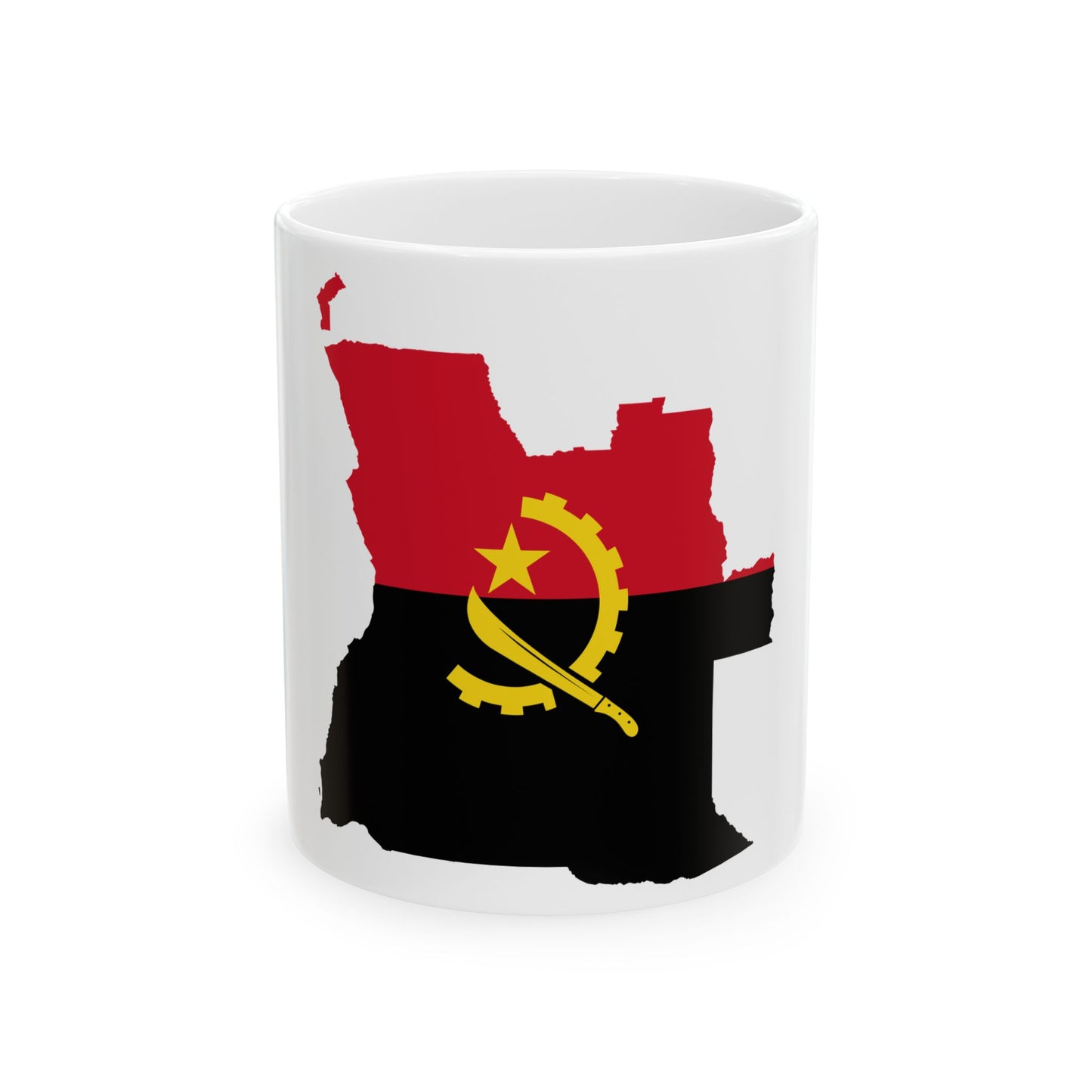 Angola Flag Map (Angola) White Coffee Mug-11oz-Go Mug Yourself