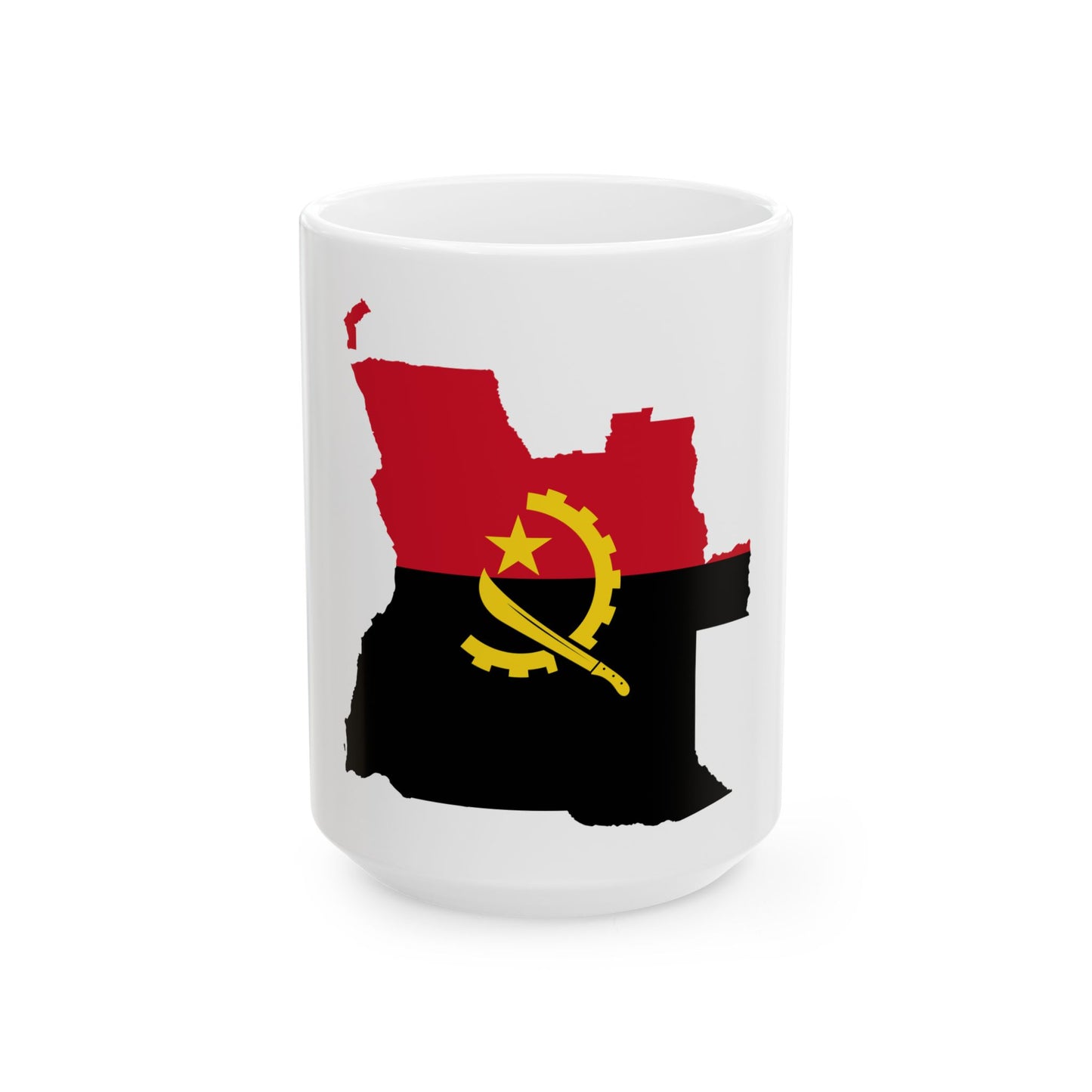 Angola Flag Map (Angola) White Coffee Mug-15oz-Go Mug Yourself